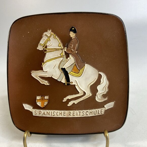 VTG Spanish Riding School Porcelain Plaque Lipizzan Horse Rider Levade Austria - Picture 2 of 15